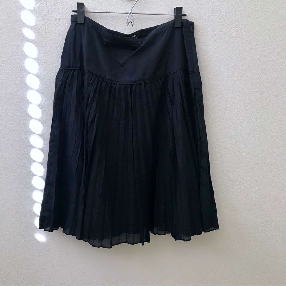NEW Jcrew navy blue silk cotton pleated skirt